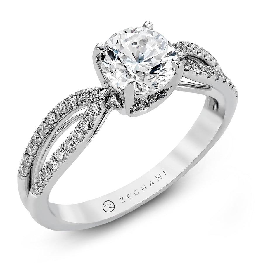 ZR738 Engagement Ring in 14k Gold with Diamonds