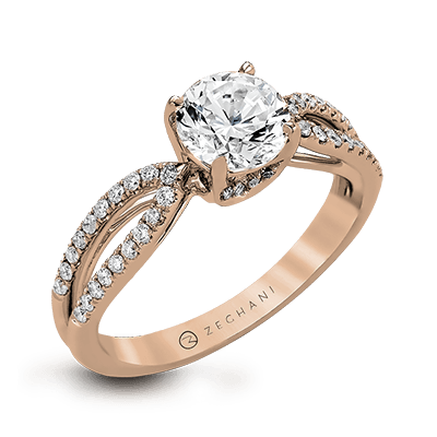 ZR738 WHITE 14K SEMI ROSE