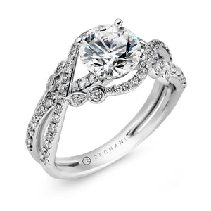 ZR876 Engagement Ring in 14k Gold with Diamonds