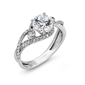 ZR880 Engagement Ring in 14k Gold with Diamonds