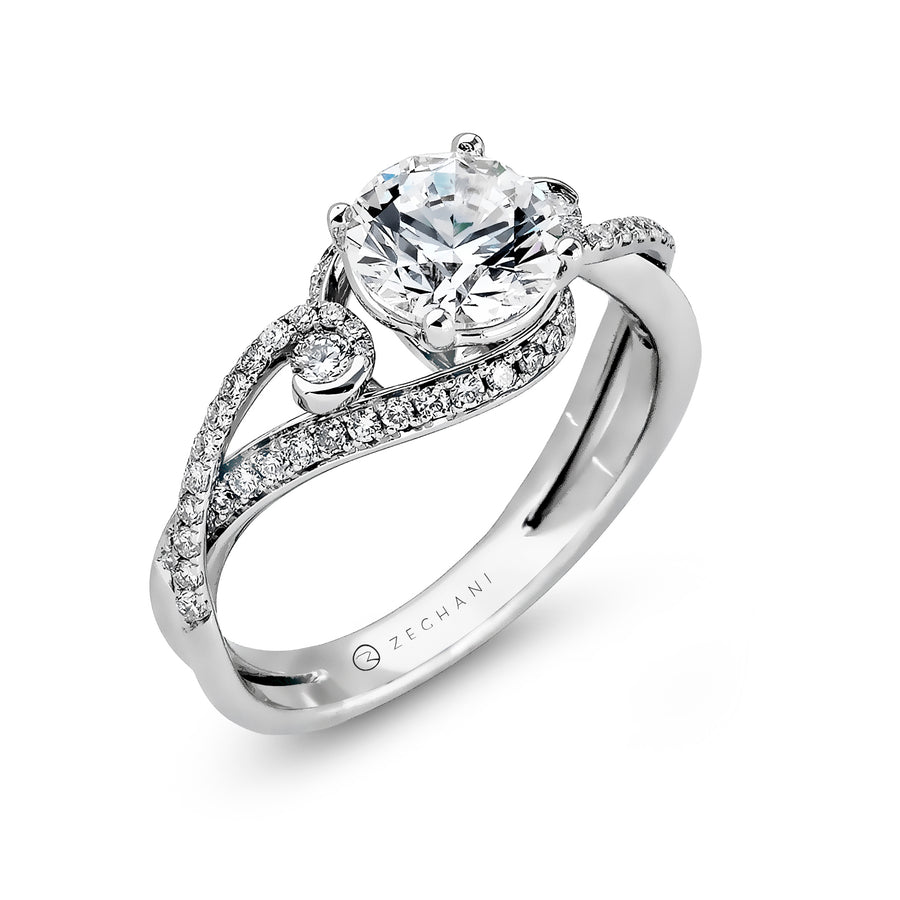 ZR880 Engagement Ring in 14k Gold with Diamonds