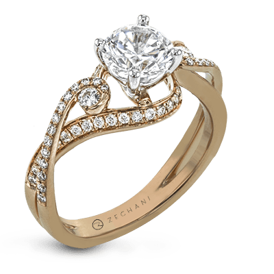 ZR880 WHITE 14K SEMI ROSE