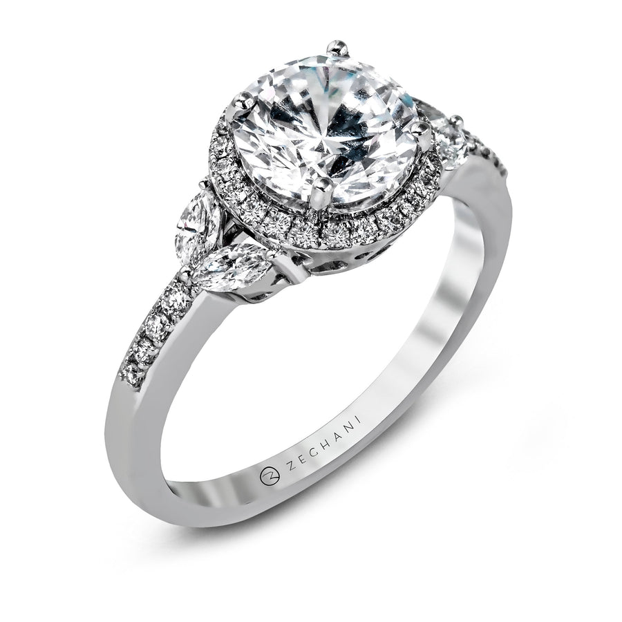 ZR909 Engagement Ring in 14k Gold with Diamonds