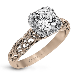 ZR914 WHITE 14K SEMI ROSE
