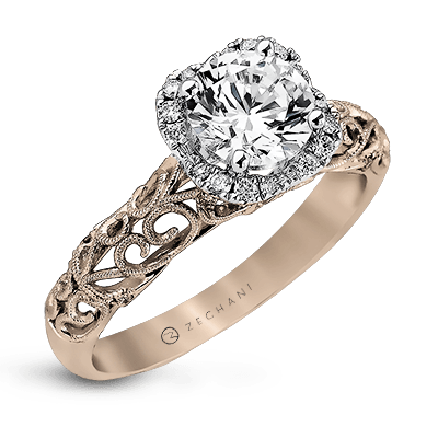 ZR914 WHITE 14K SEMI ROSE