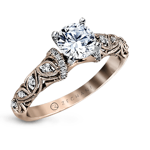 ZR916 WHITE 14K SEMI ROSE