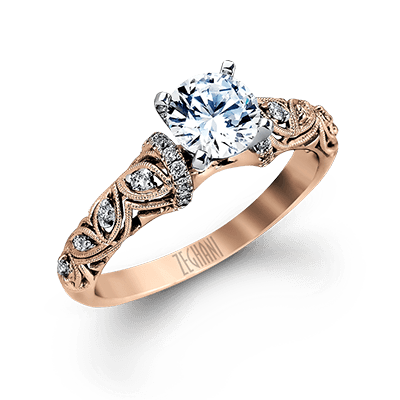 ZR916 Engagement Ring in 14k Gold with Diamonds