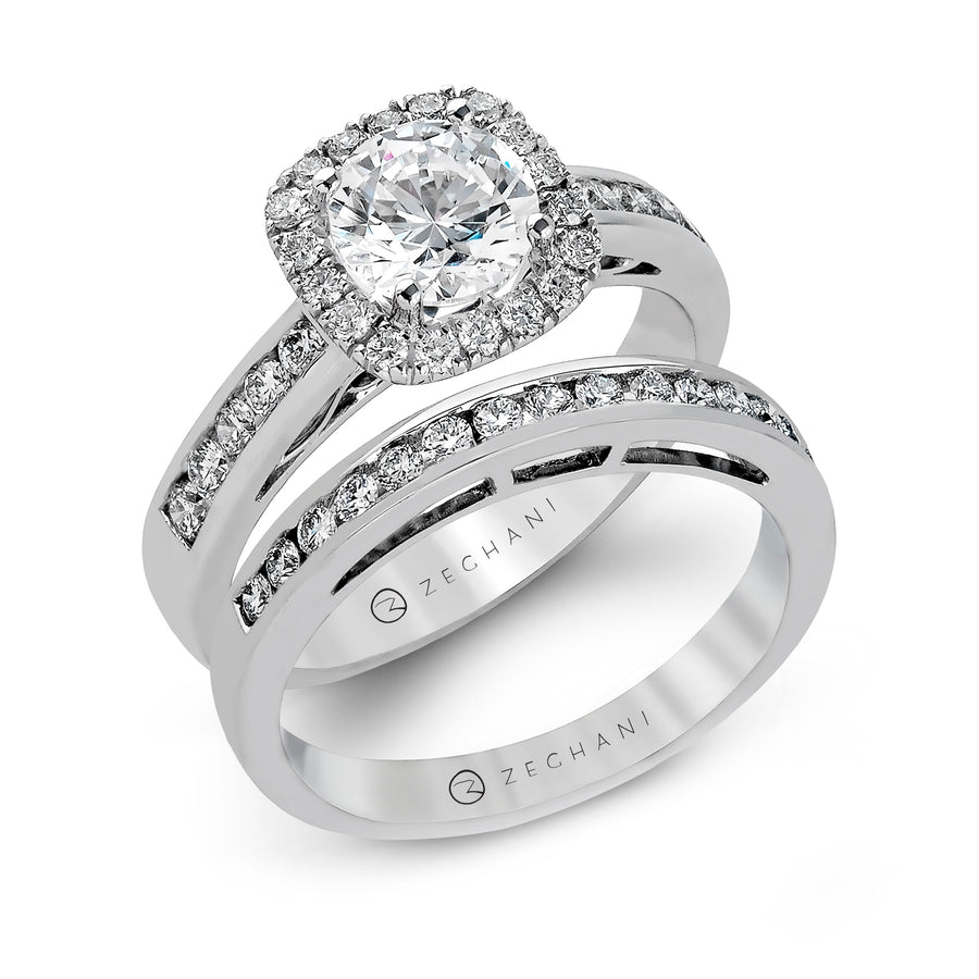 ZR960 Wedding Set in 14k Gold with Diamonds