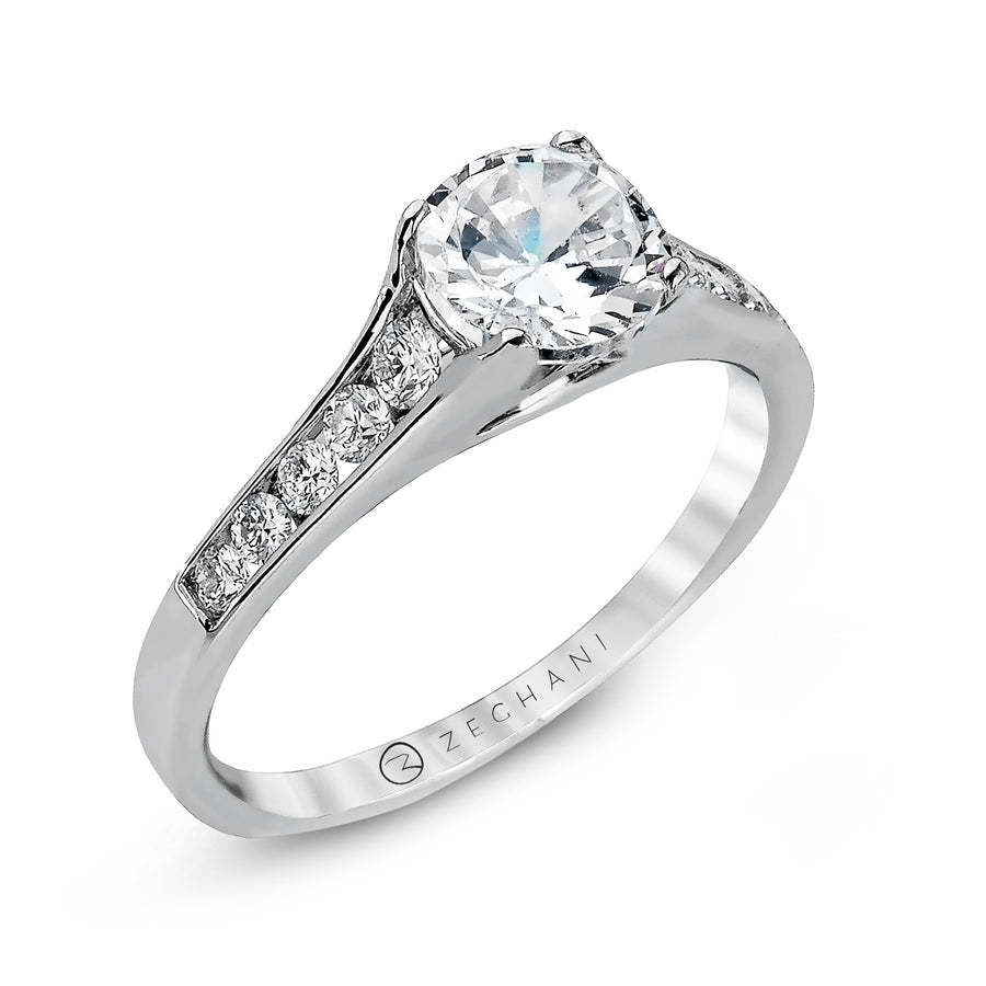 ZR969 Engagement Ring in 14k Gold with Diamonds