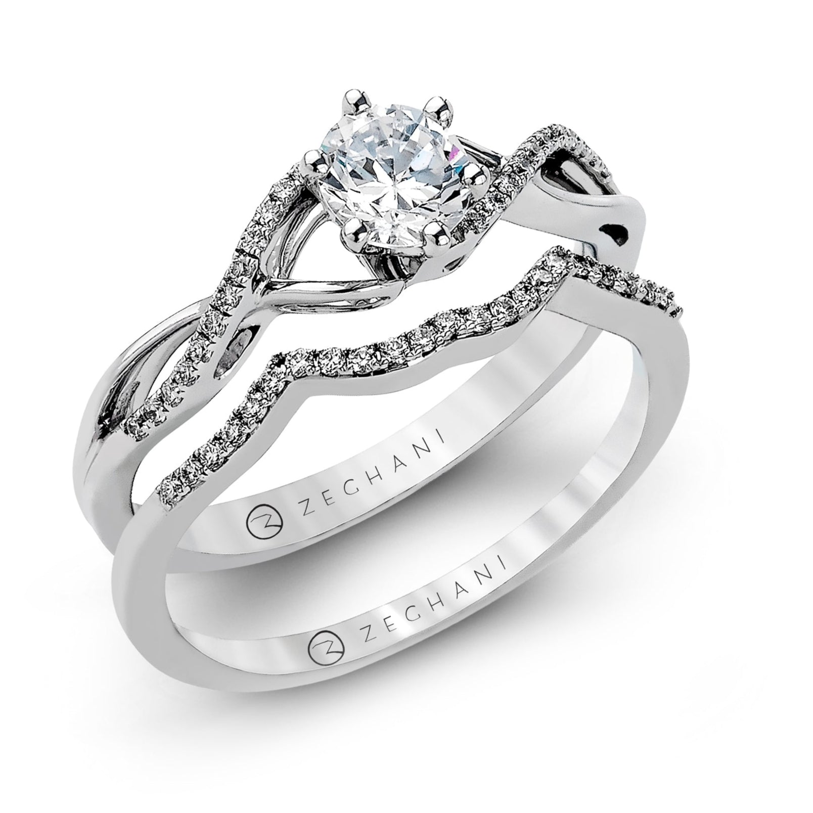 Wedding Set in 14k Gold with Diamonds