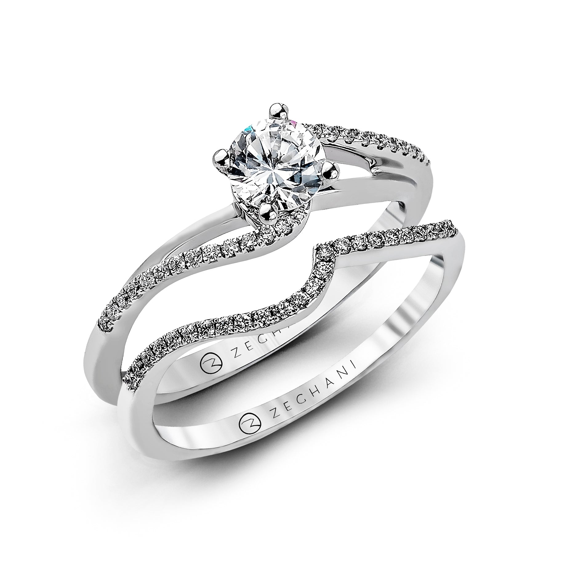 Wedding Set in 14k Gold with Diamonds