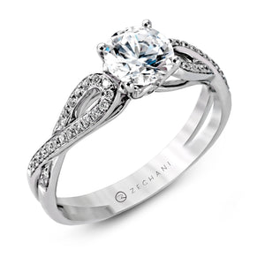 ZR998 Engagement Ring in 14k Gold with Diamonds