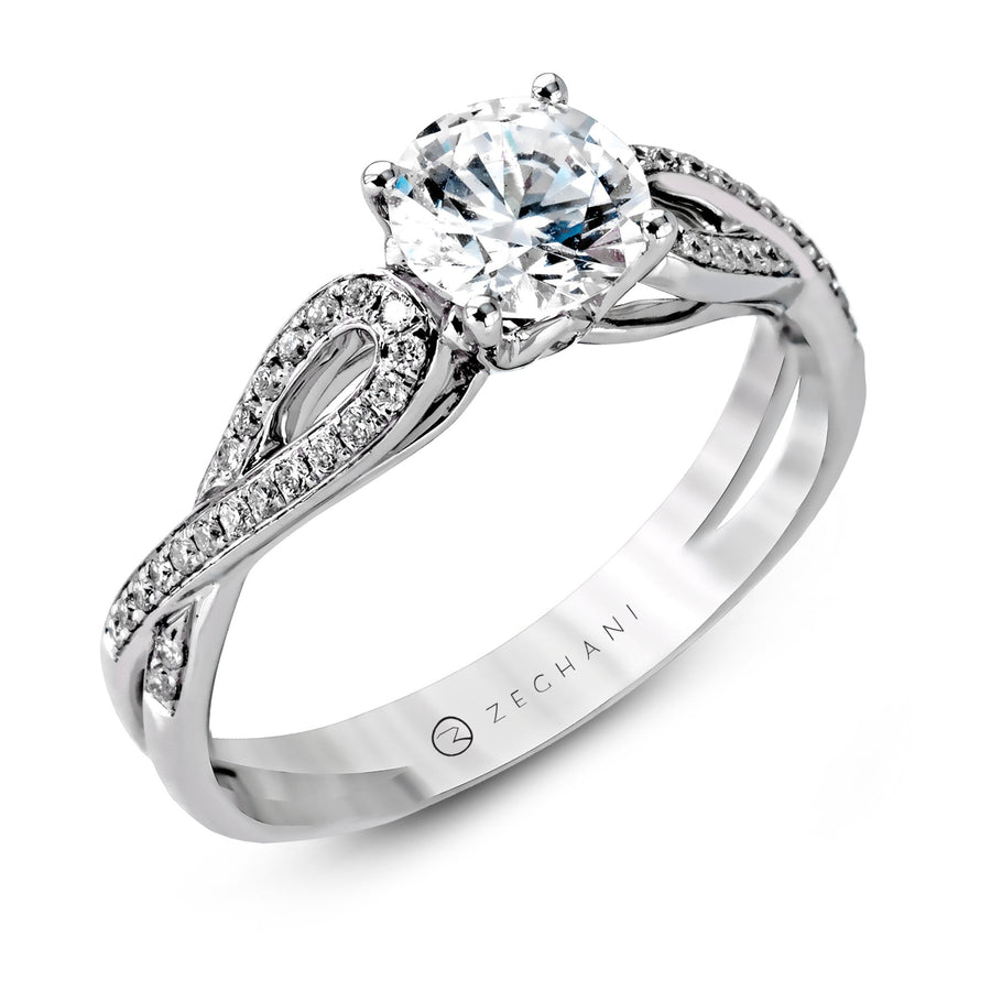 ZR998 Engagement Ring in 14k Gold with Diamonds