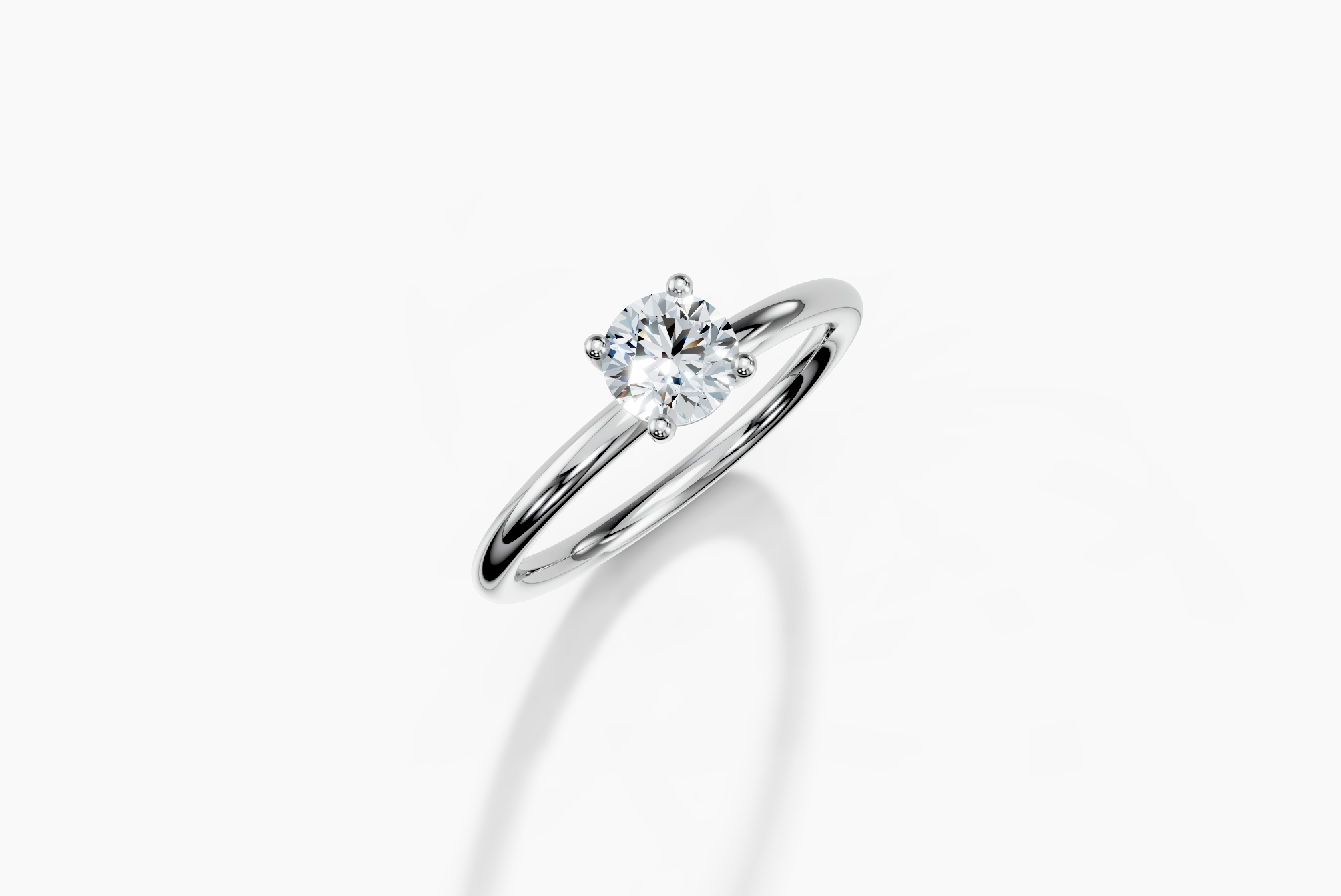 14K White Gold Round Cut 0.50 Carat of  Diamond Ring