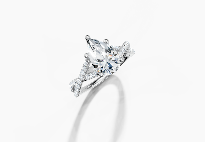 14K White Gold Pear Cut 1.80 Carat tw of Labgrown Diamond Ring