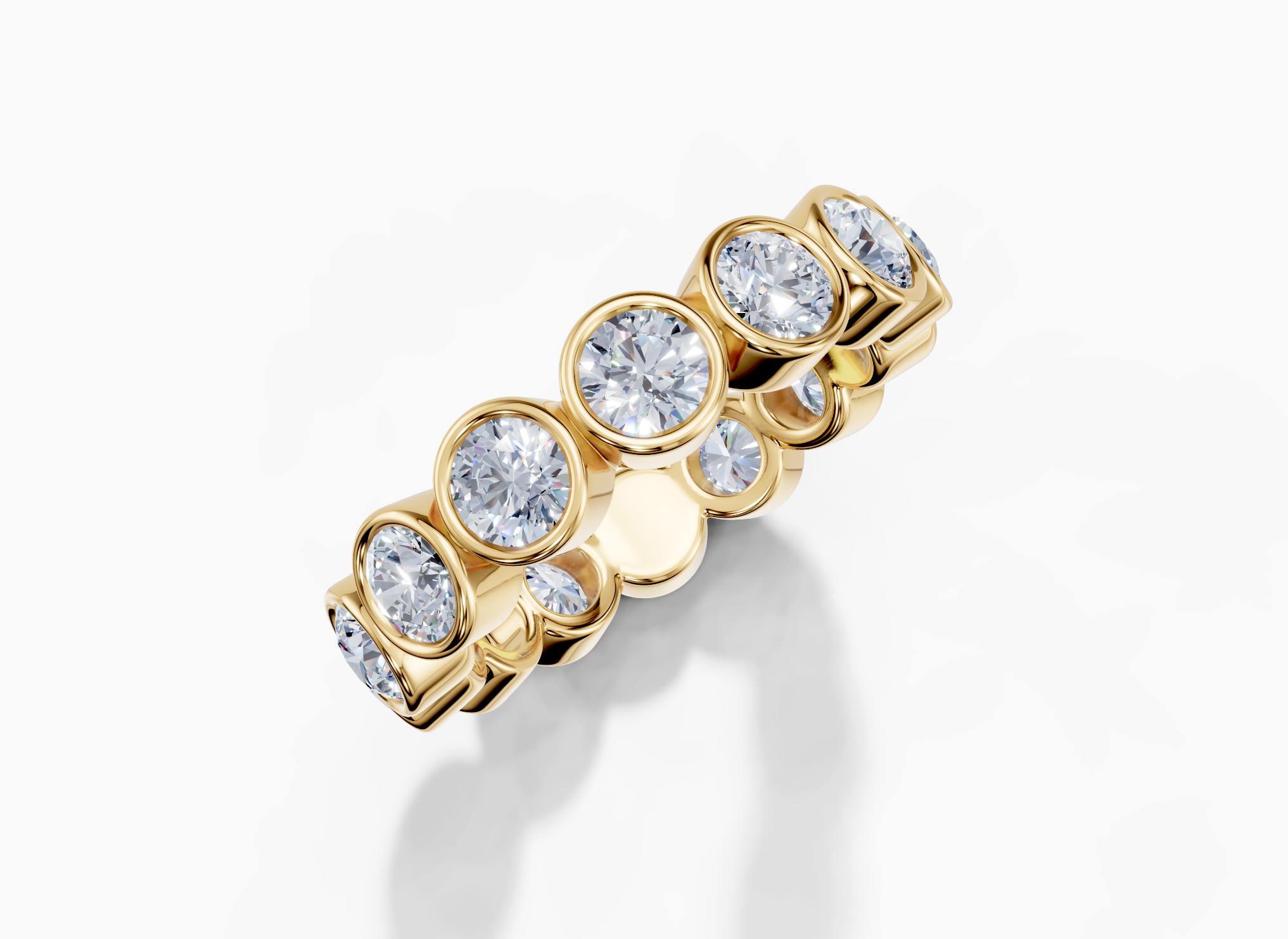 14KT NATURAL Diamond Round 0.20Carat  G/H color SI clarity Bezel North-South US-8 product size Band
